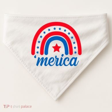 Merica Rainbow 4th Of July Celebration USA-Made Doggie Bandana