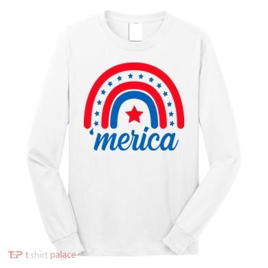Merica Rainbow 4th Of July Celebration Long Sleeve Shirt