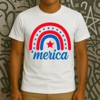 Merica Rainbow 4th Of July Celebration T-Shirt thumb 3