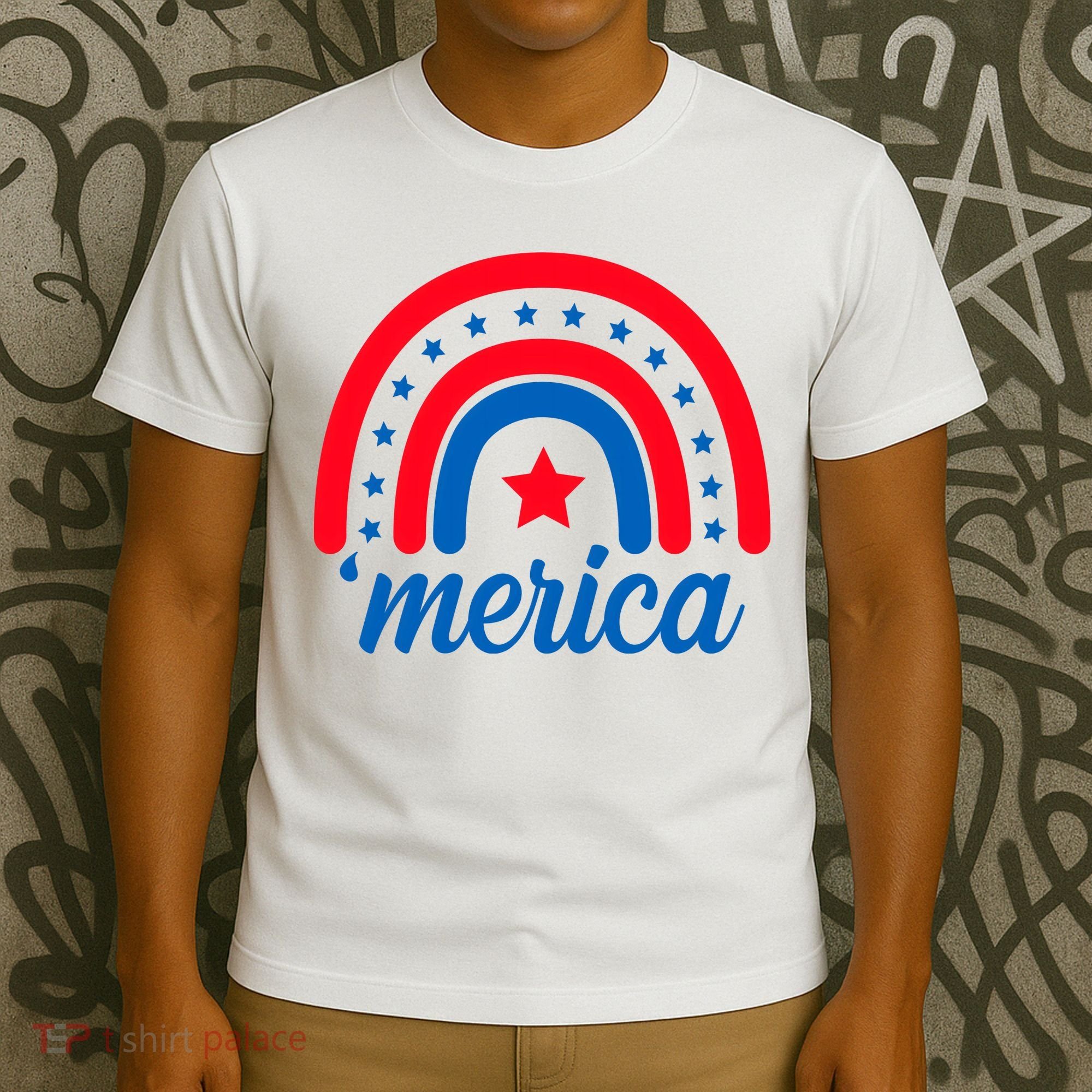 Merica Rainbow 4th Of July Celebration T-Shirt