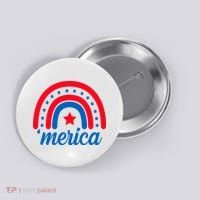Merica Rainbow 4th Of July Celebration Button thumb 0