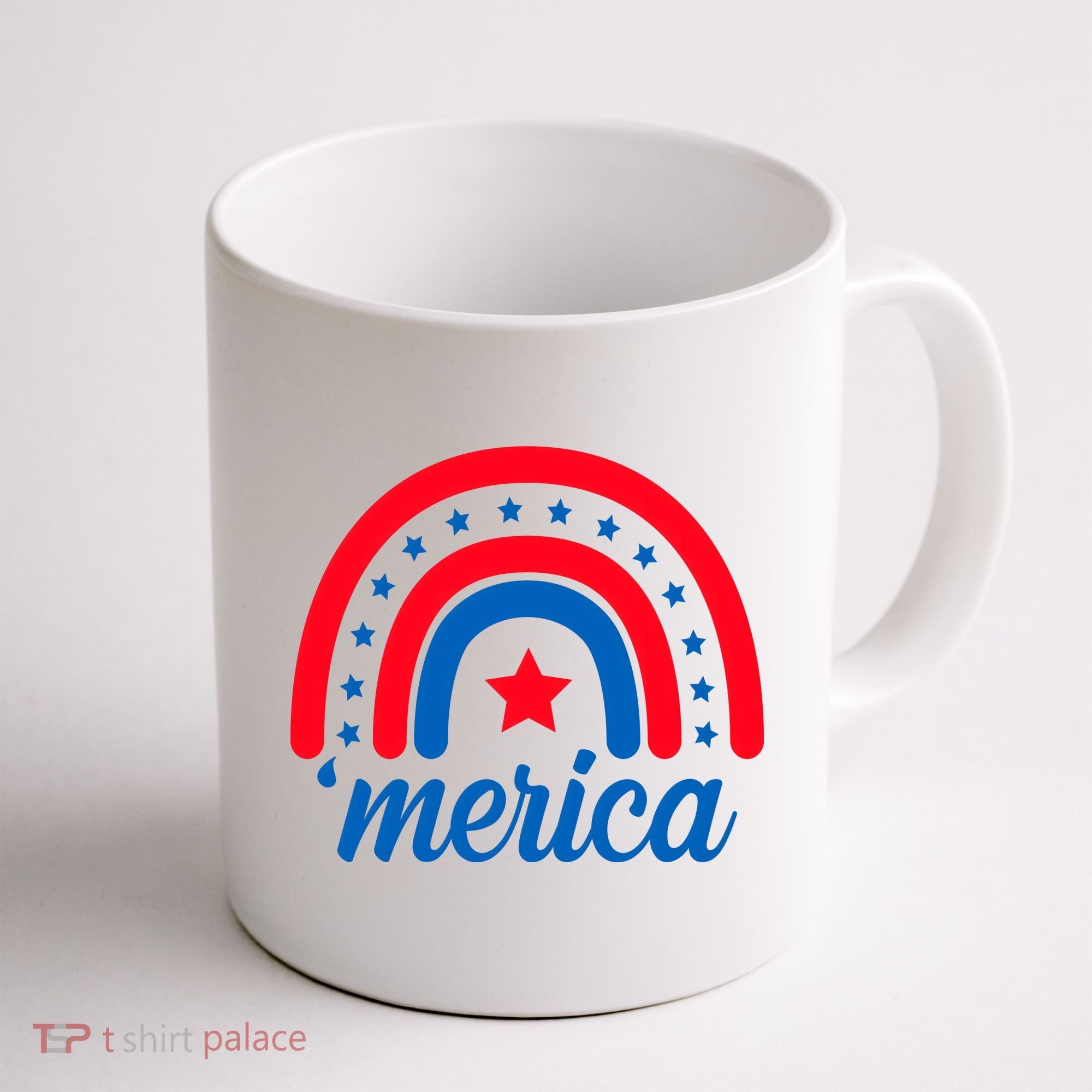 Merica Rainbow 4th Of July Celebration Coffee Mug