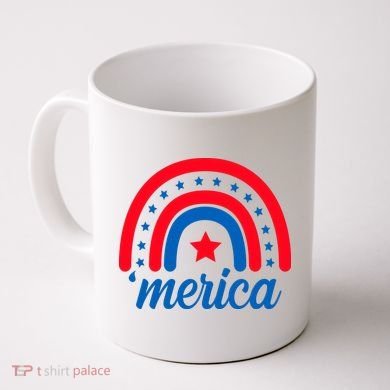 Merica Rainbow 4th Of July Celebration Coffee Mug