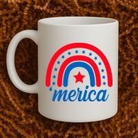 Merica Rainbow 4th Of July Celebration Coffee Mug thumb 2