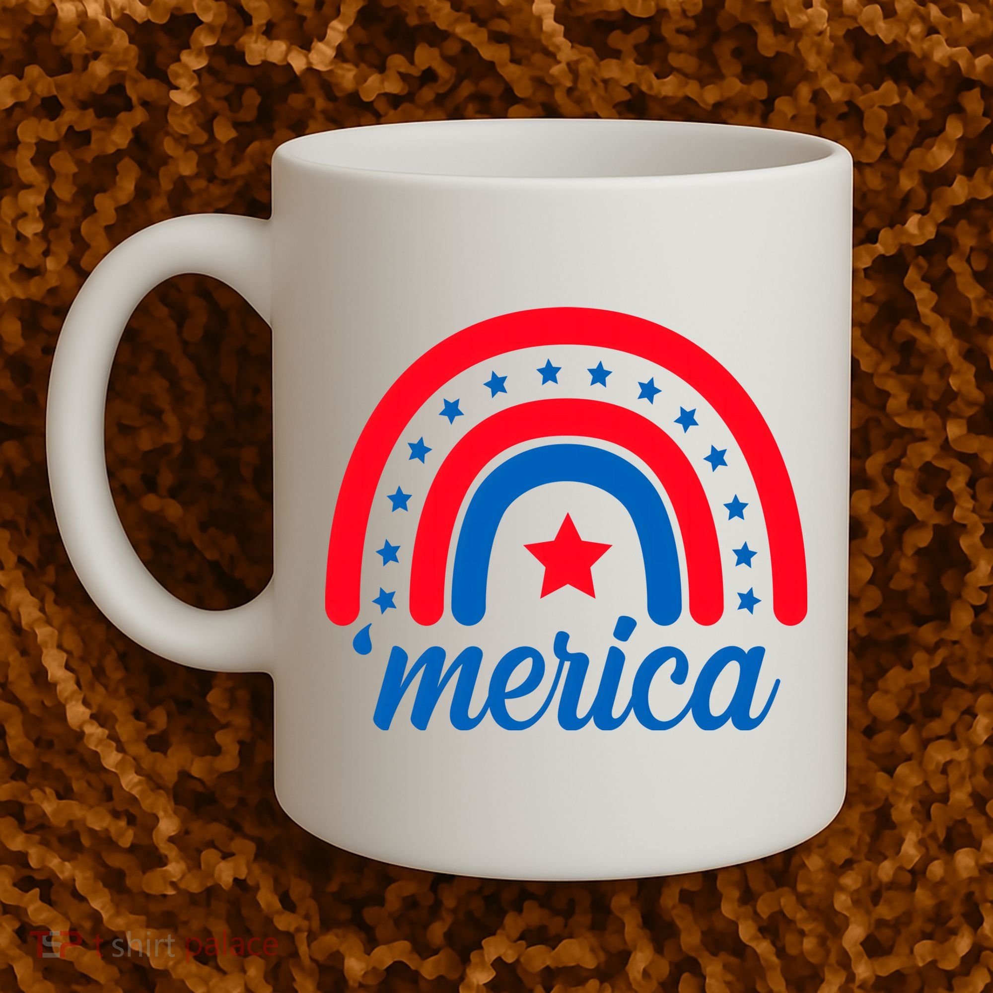 Merica Rainbow 4th Of July Celebration Coffee Mug