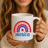 Merica Rainbow 4th Of July Celebration Coffee Mug thumb 3