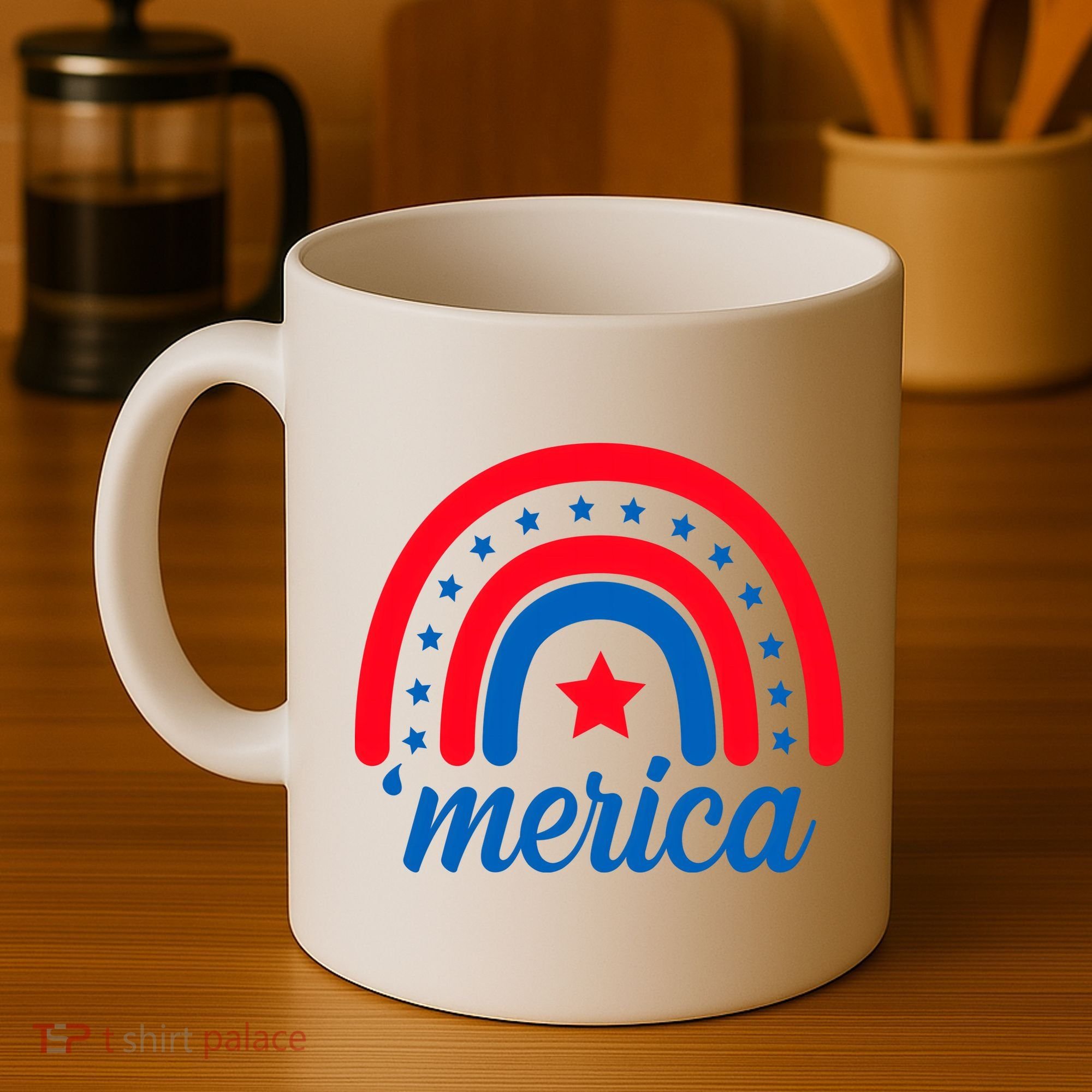 Merica Rainbow 4th Of July Celebration Coffee Mug