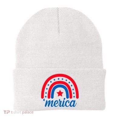 Merica Rainbow 4th Of July Celebration Beanie