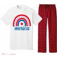 Merica Rainbow 4th Of July Celebration Pajama Set thumb 0