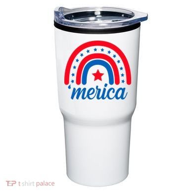 Merica Rainbow 4th Of July Celebration Tumbler