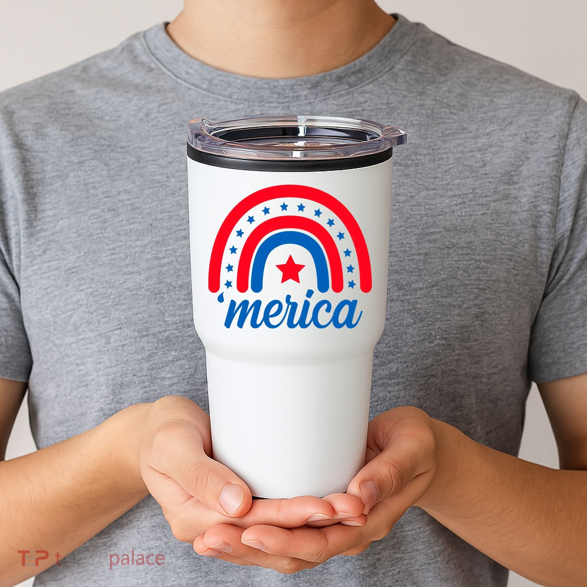 Merica Rainbow 4th Of July Celebration Tumbler