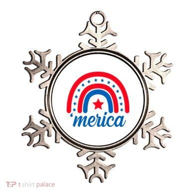 Merica Rainbow 4th Of July Celebration Ornament