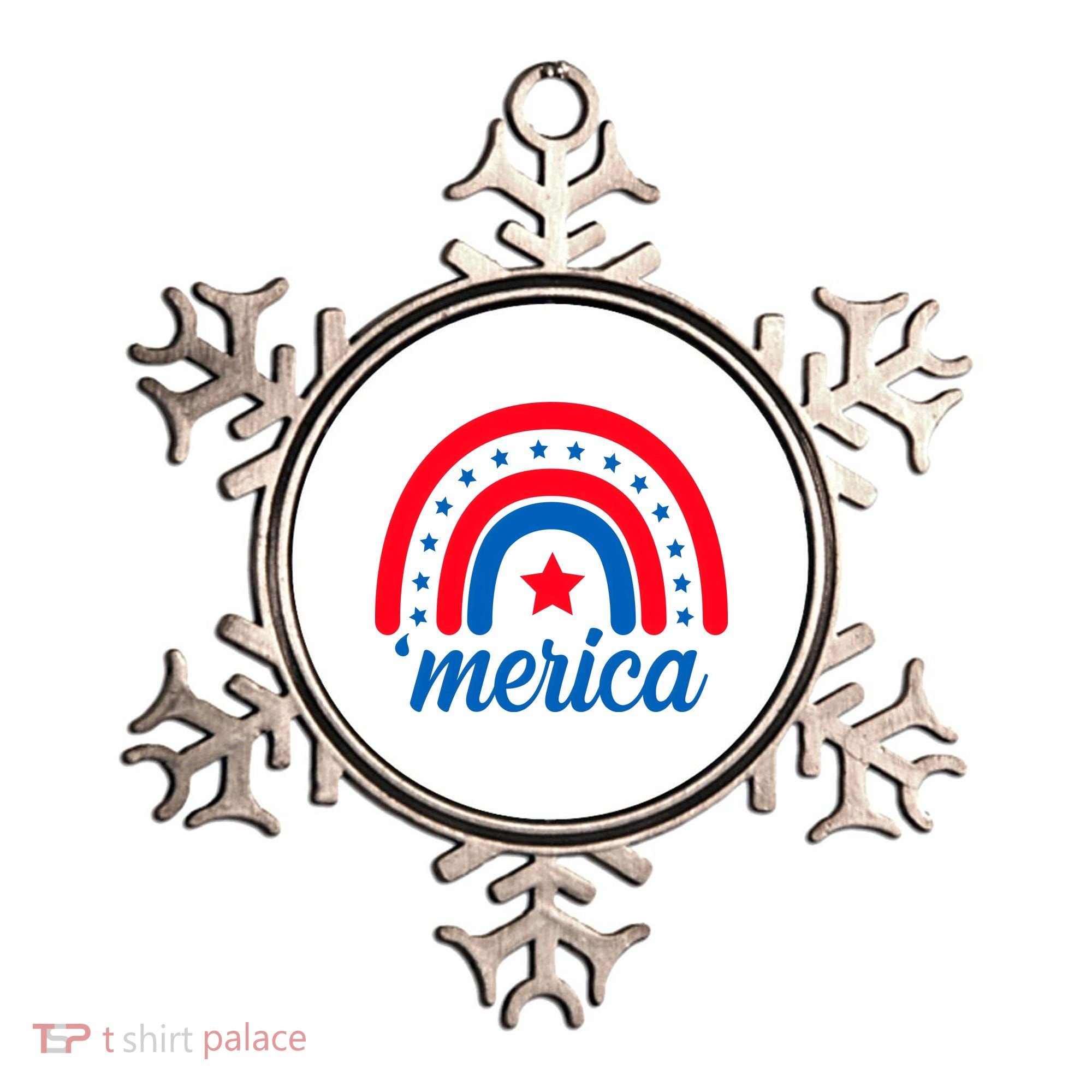 Merica Rainbow 4th Of July Celebration Ornament