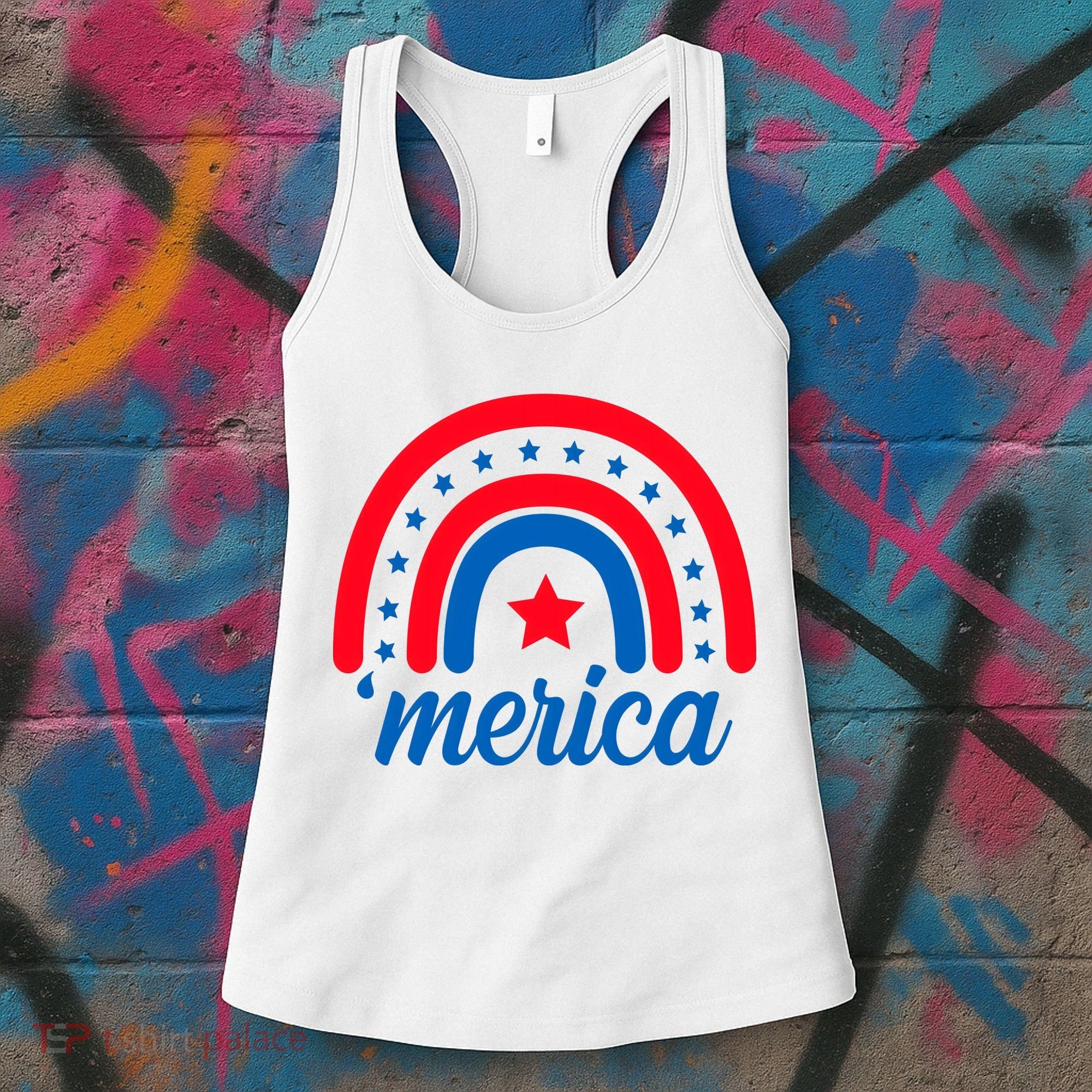 Merica Rainbow 4th Of July Celebration Women's Tank Top