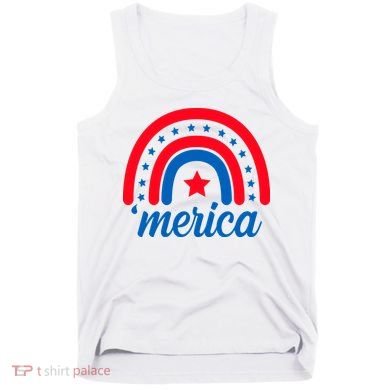 Merica Rainbow 4th Of July Celebration Tank Top