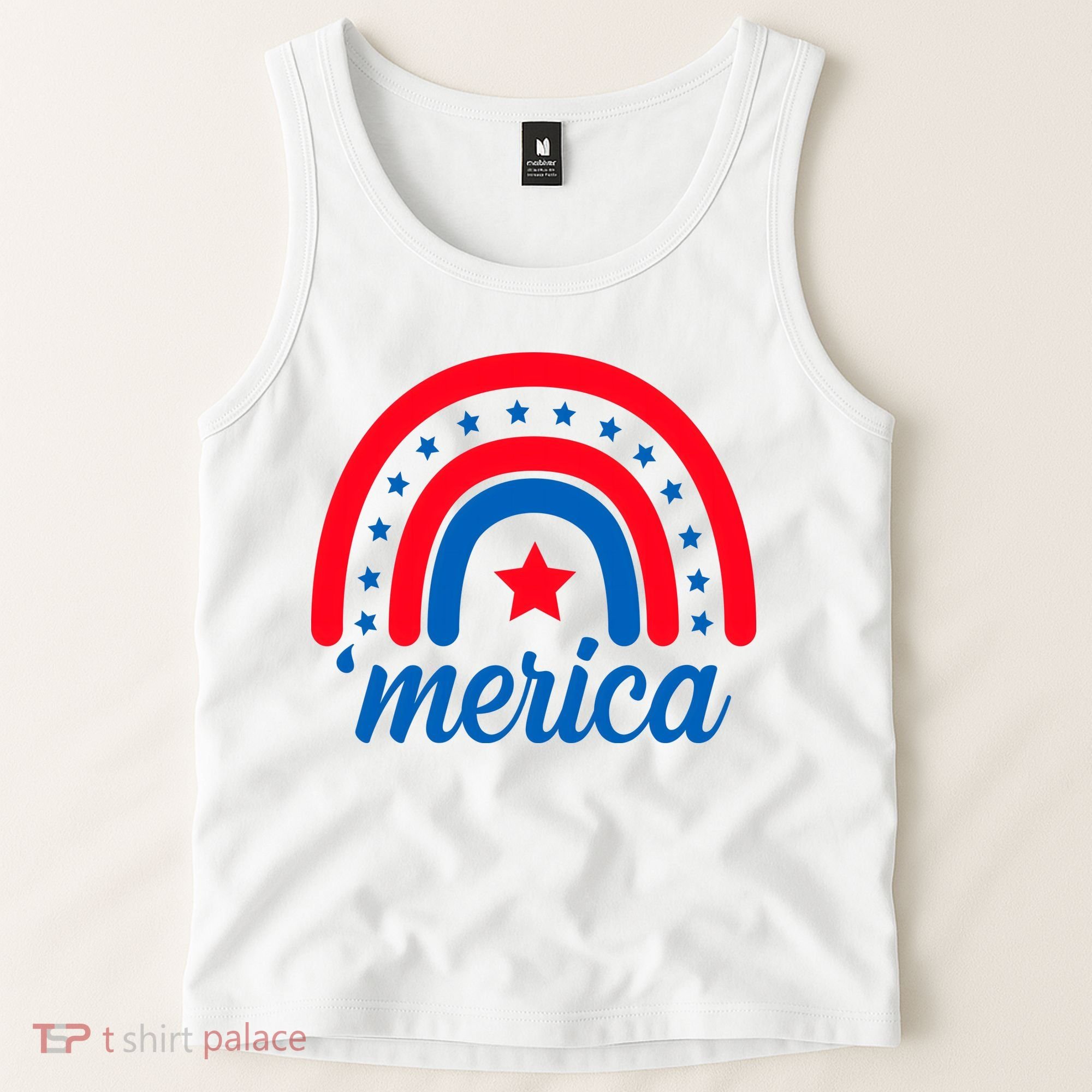 Merica Rainbow 4th Of July Celebration Tank Top