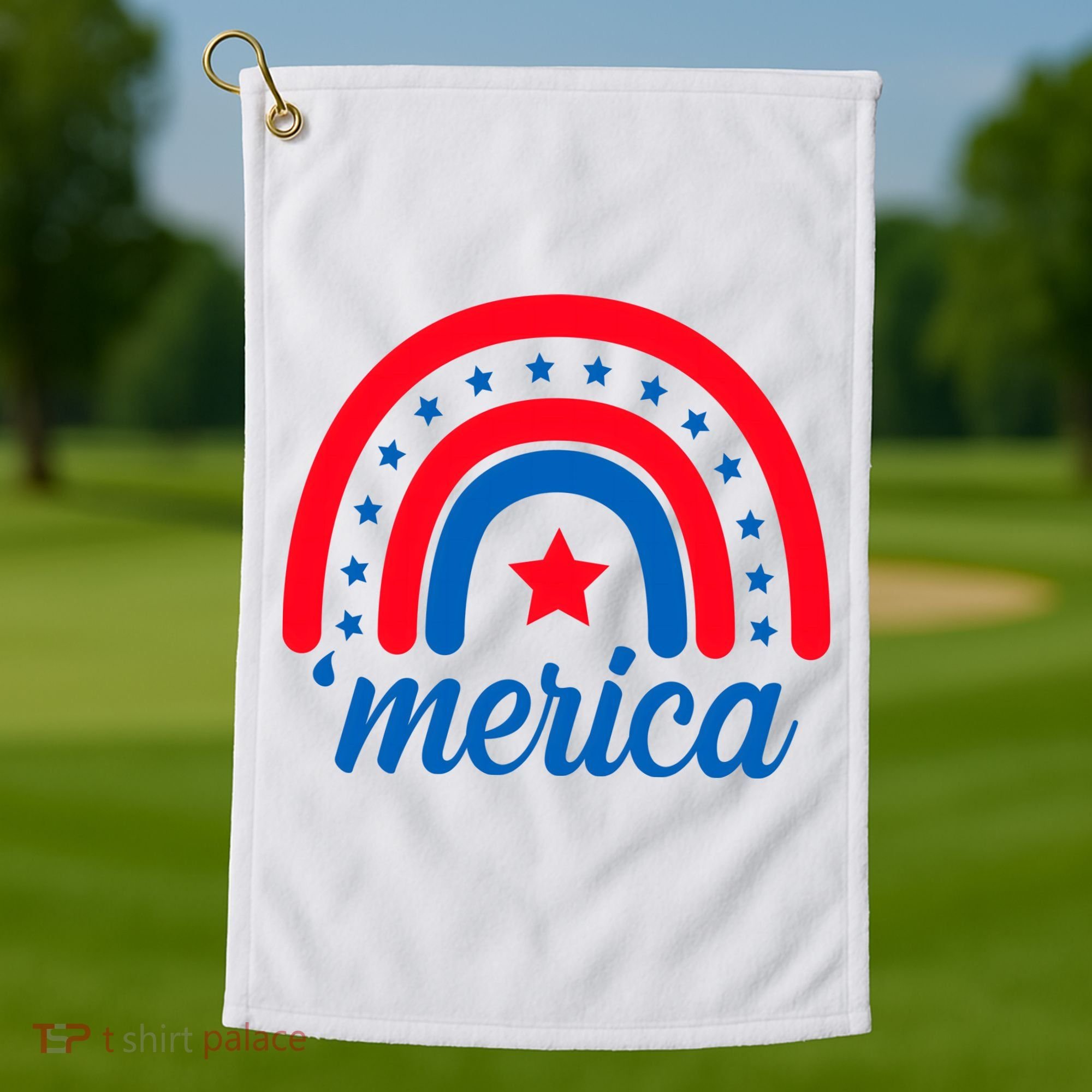 Merica Rainbow 4th Of July Celebration Golf Towel