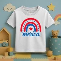 Merica Rainbow 4th Of July Celebration Toddler T-Shirt thumb 3