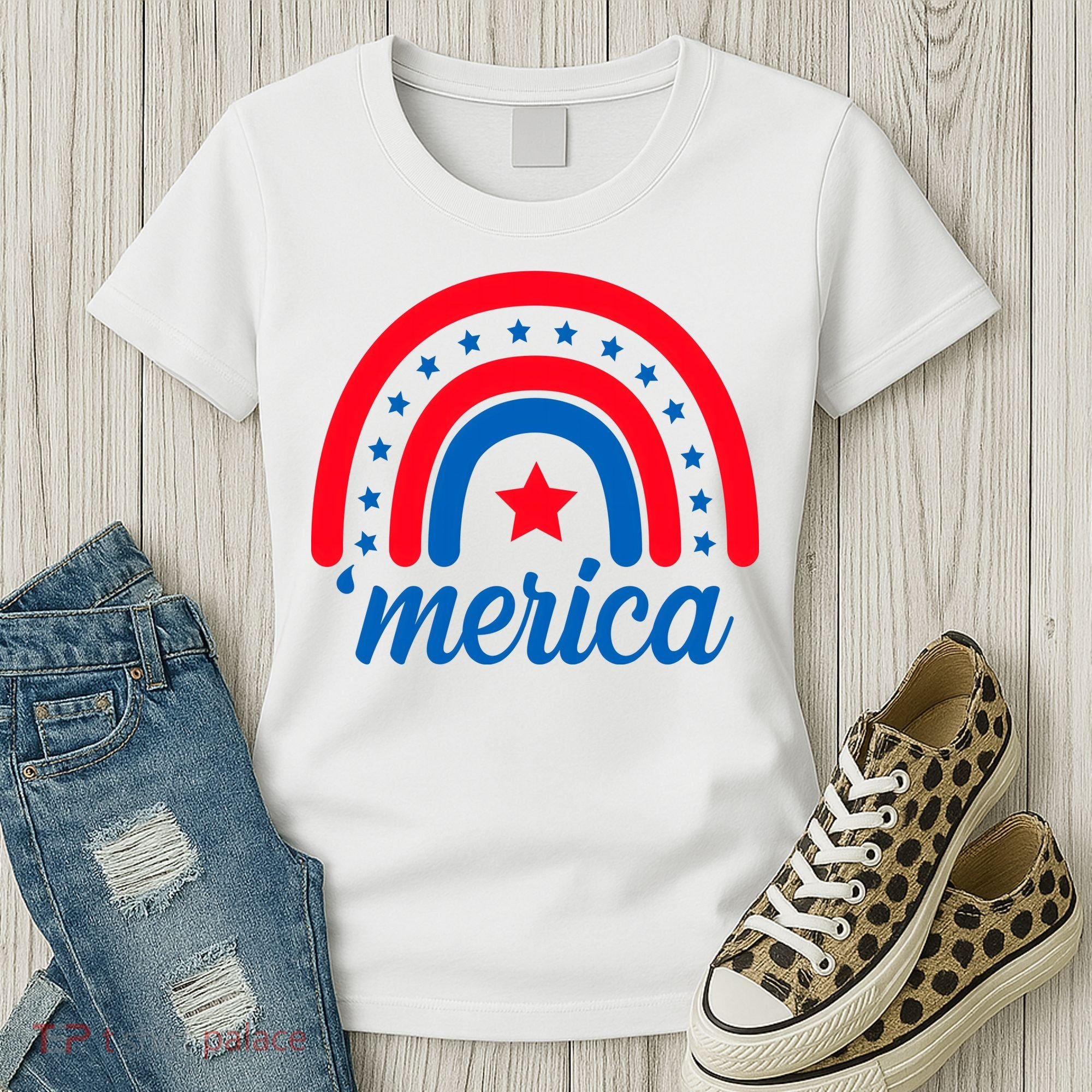 Merica Rainbow 4th Of July Celebration Women's T-Shirt