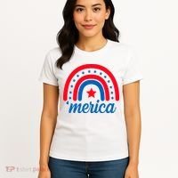 Merica Rainbow 4th Of July Celebration Women's T-Shirt thumb 4