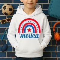 Merica Rainbow 4th Of July Celebration Kids Hoodie thumb 2