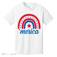 Merica Rainbow 4th Of July Celebration Kids T-Shirt thumb 0