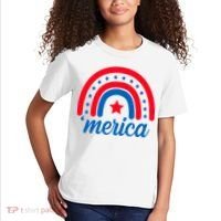 Merica Rainbow 4th Of July Celebration Kids T-Shirt thumb 2