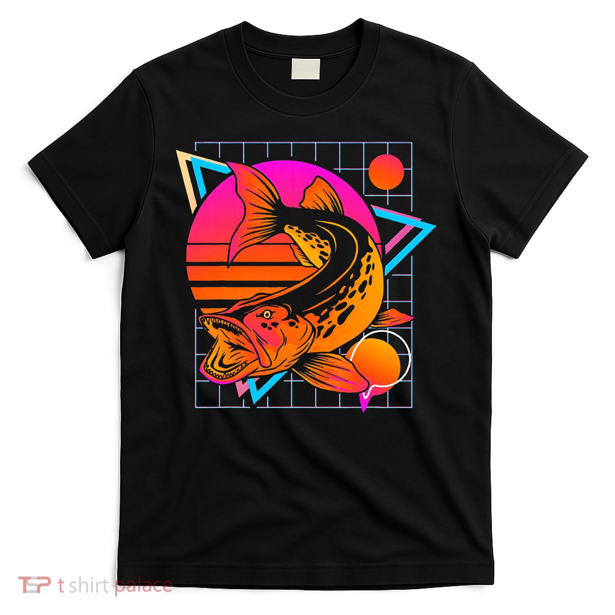 Musky Retro 80s Style Vintage Pike Fishing T-Shirt