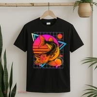 Musky Retro 80s Style Vintage Pike Fishing T-Shirt thumb 2