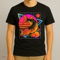 Musky Retro 80s Style Vintage Pike Fishing T-Shirt thumb 3