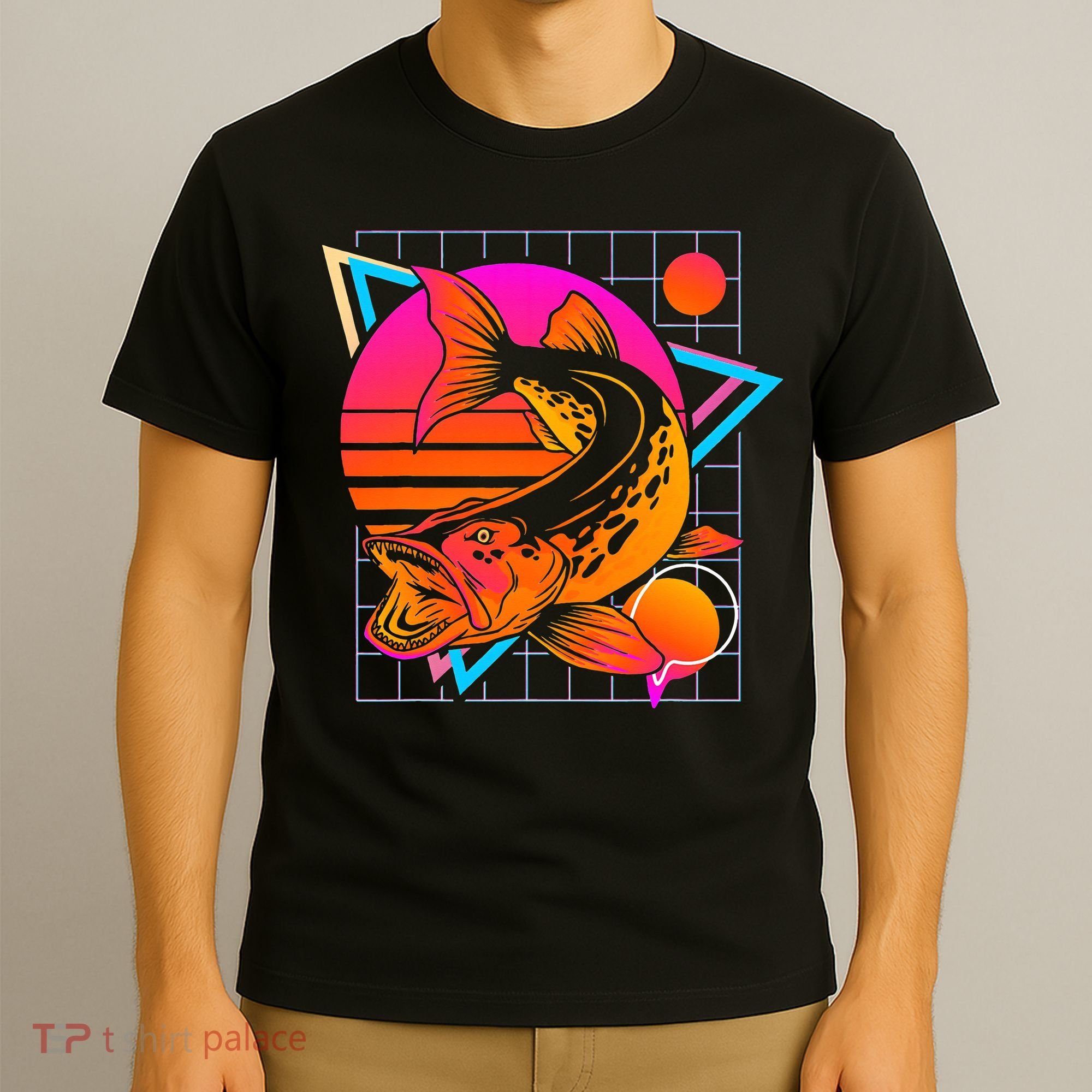 Musky Retro 80s Style Vintage Pike Fishing T-Shirt