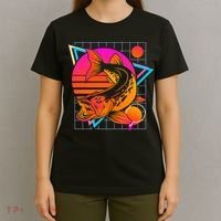 Musky Retro 80s Style Vintage Pike Fishing T-Shirt thumb 4