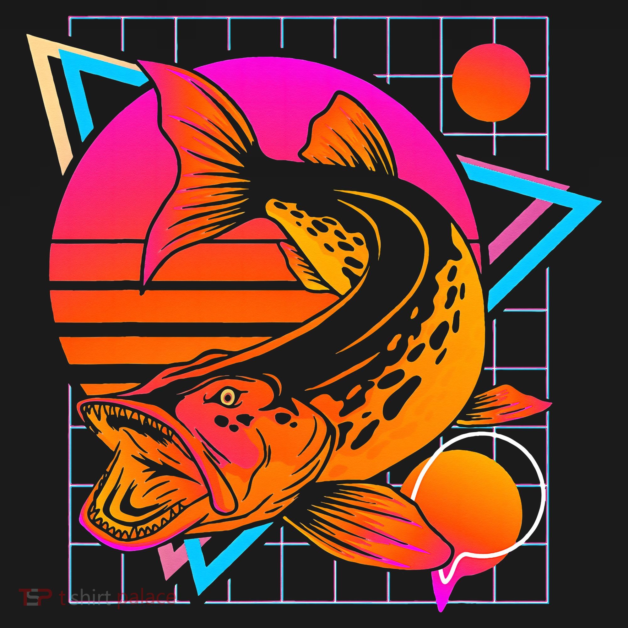 Musky Retro 80s Style Vintage Pike Fishing T-Shirt