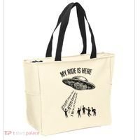 My Ride Alien Flying Saucer Ufo Abduction  Tote Bag thumb 2