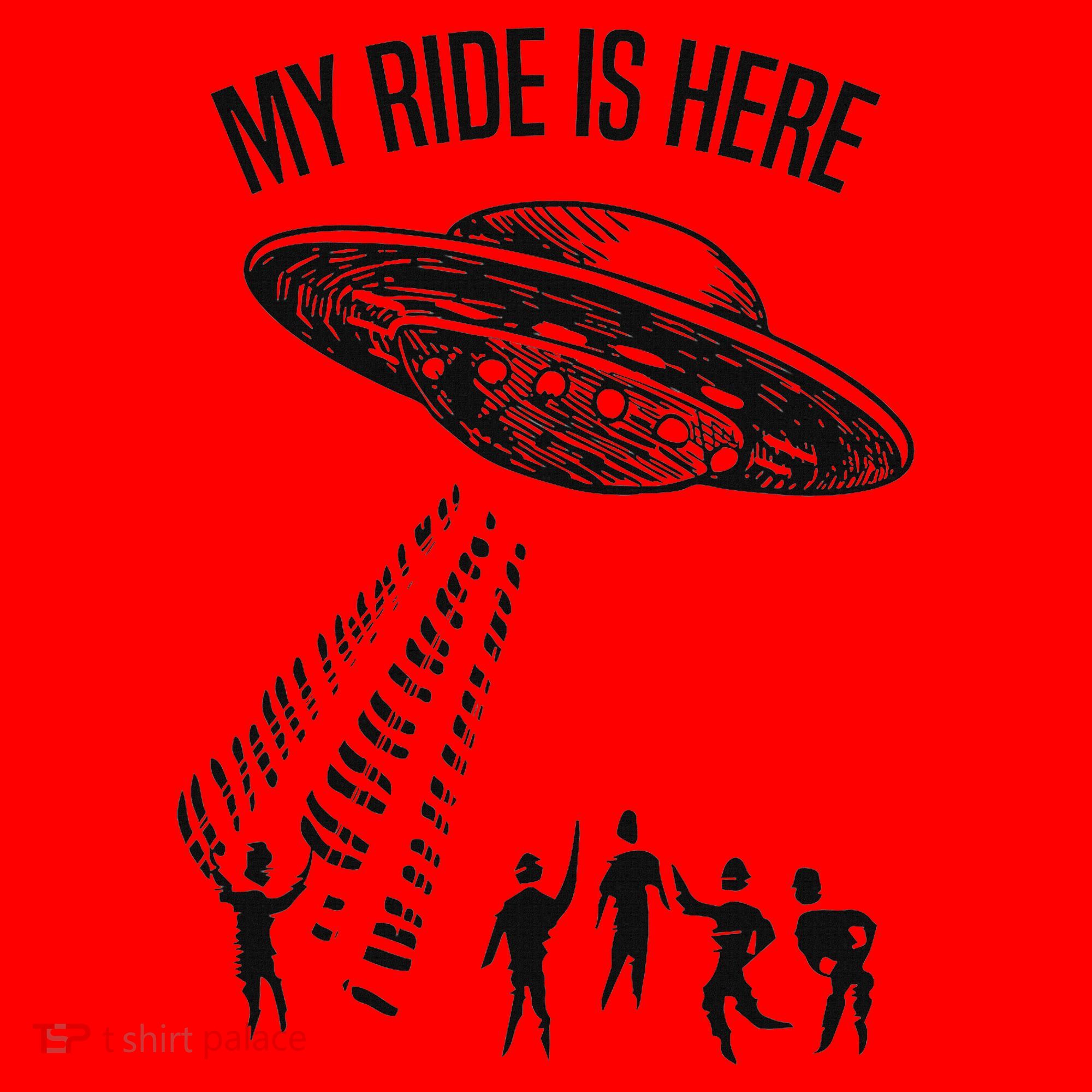My Ride Alien Flying Saucer Ufo Abduction  Santa Hat