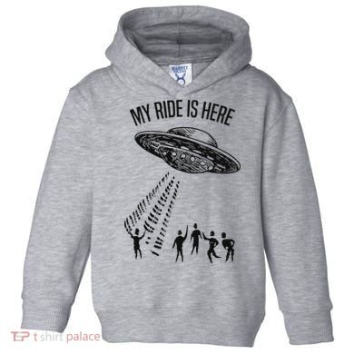 My Ride Alien Flying Saucer Ufo Abduction  Toddler Hoodie