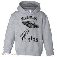 My Ride Alien Flying Saucer Ufo Abduction  Toddler Hoodie thumb 0
