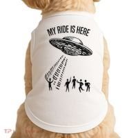 My Ride Alien Flying Saucer Ufo Abduction  Doggie Tank thumb 0