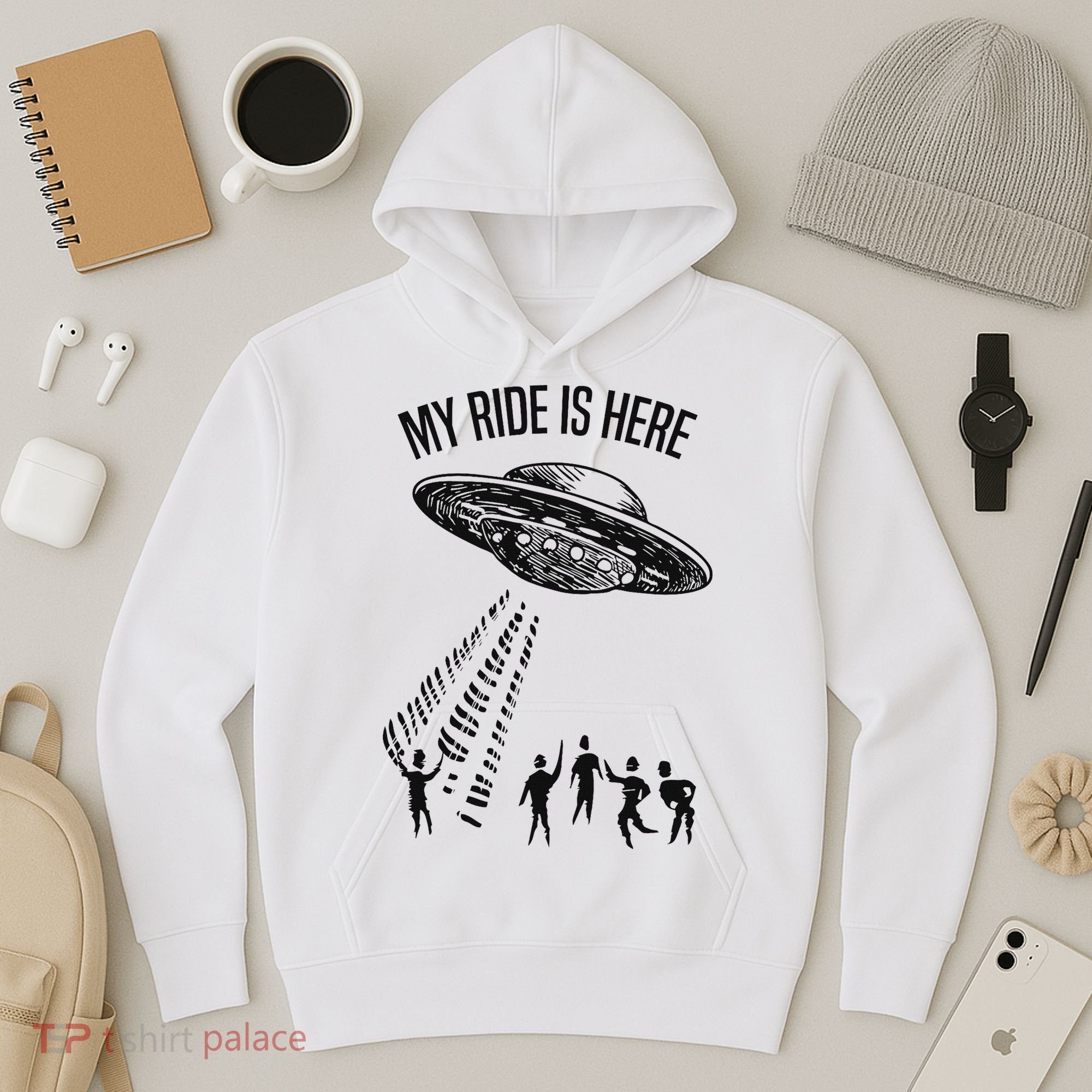 My Ride Alien Flying Saucer Ufo Abduction  Hoodie