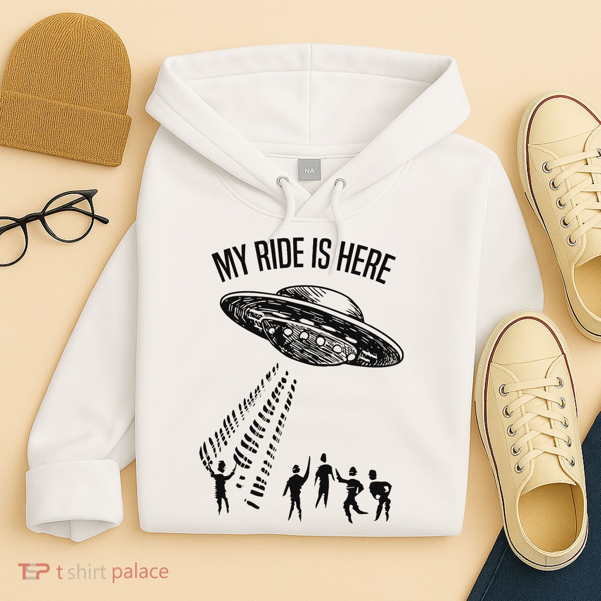 My Ride Alien Flying Saucer Ufo Abduction  Hoodie