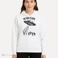 My Ride Alien Flying Saucer Ufo Abduction  Hoodie thumb 5