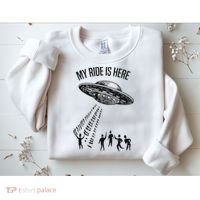 My Ride Alien Flying Saucer Ufo Abduction  Sweatshirt thumb 2