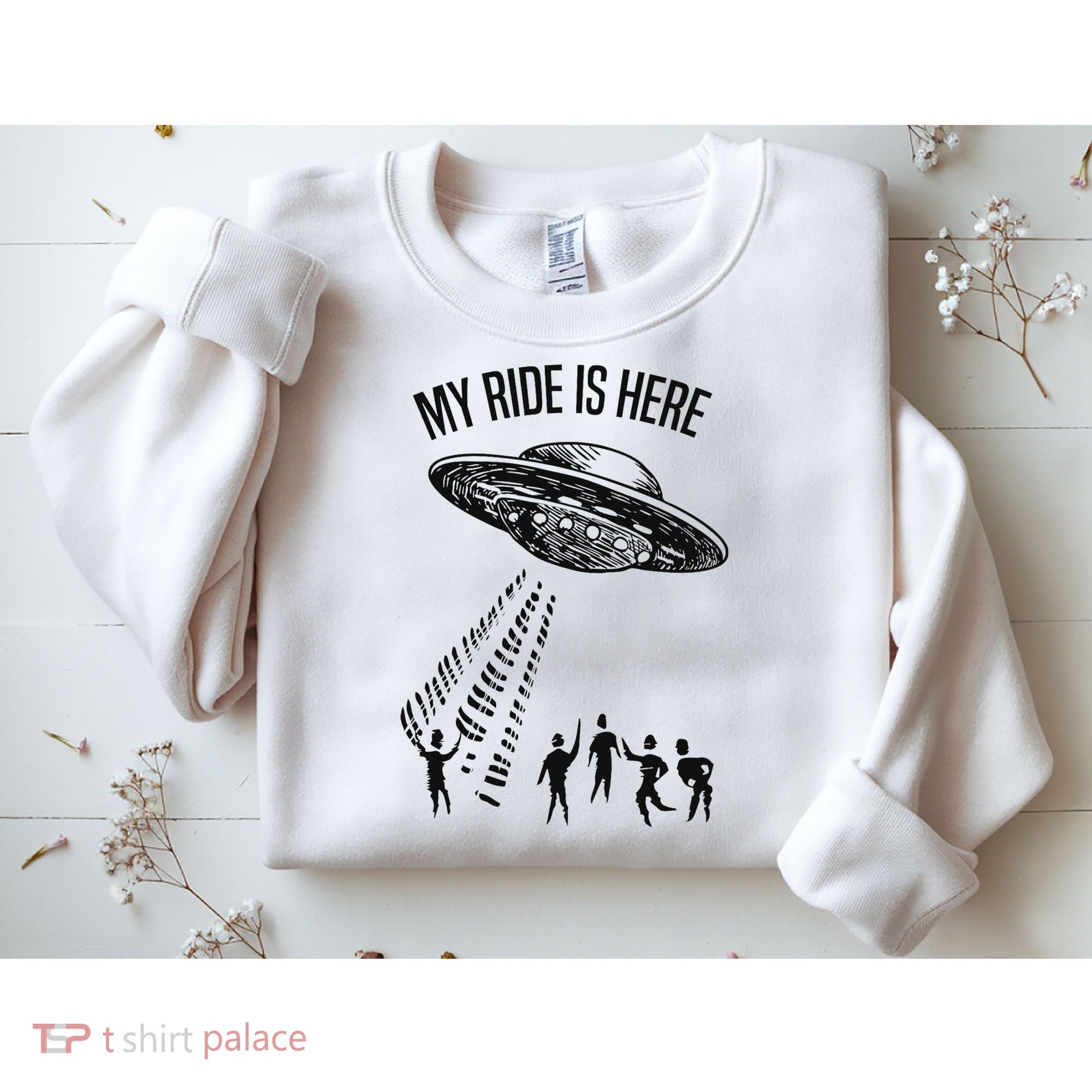 My Ride Alien Flying Saucer Ufo Abduction  Sweatshirt
