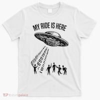 My Ride Alien Flying Saucer Ufo Abduction  T-Shirt thumb 0