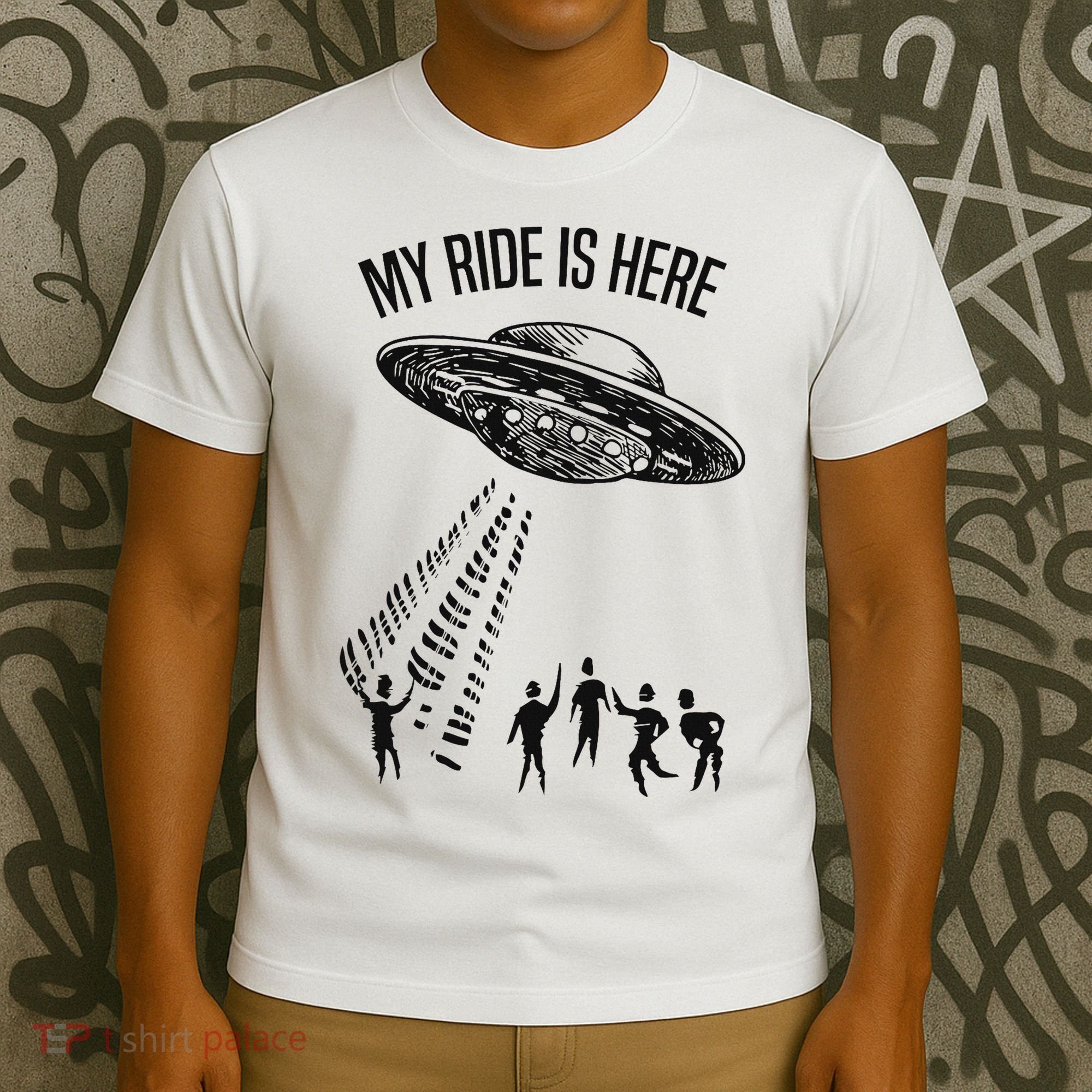 My Ride Alien Flying Saucer Ufo Abduction  T-Shirt