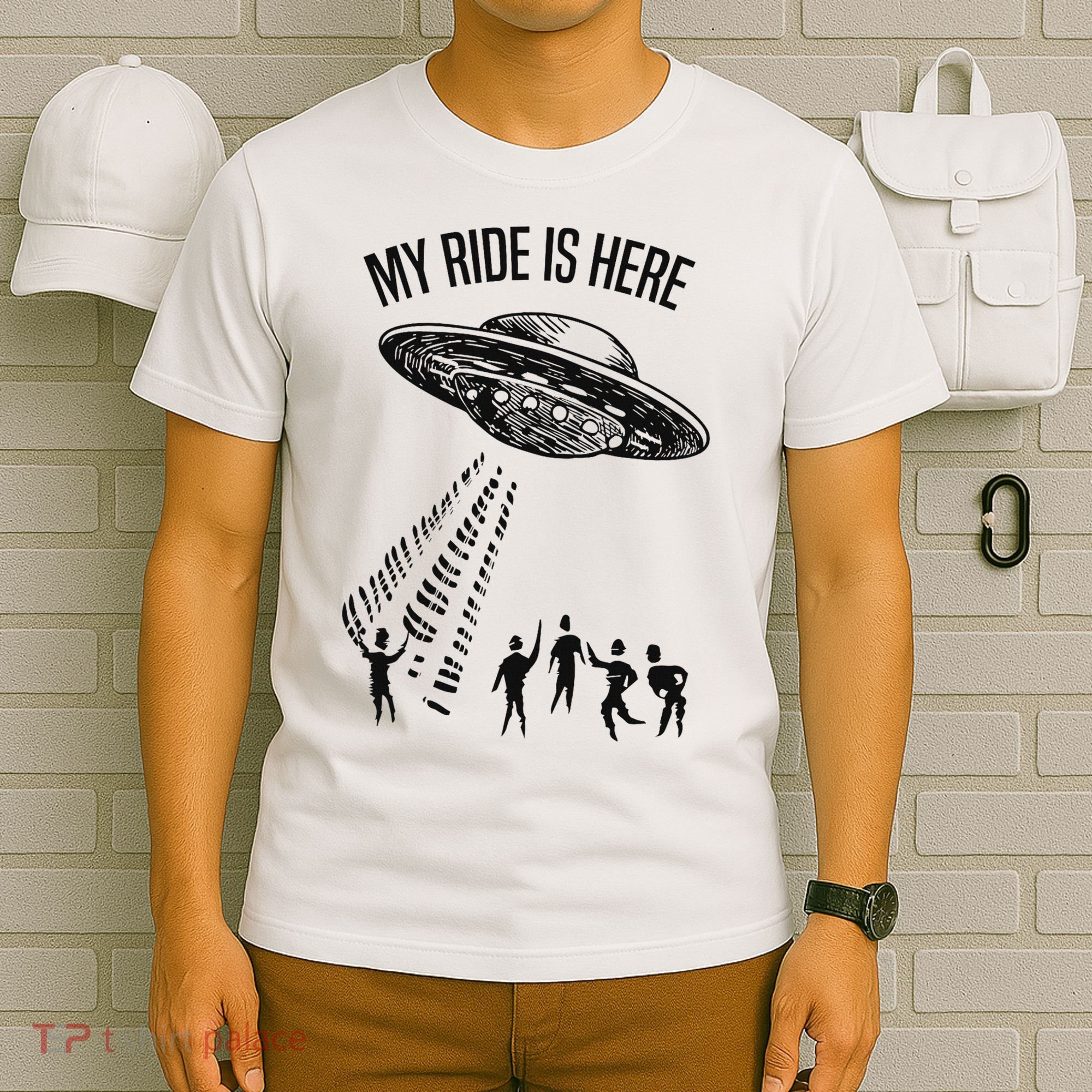 My Ride Alien Flying Saucer Ufo Abduction  T-Shirt
