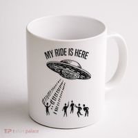 My Ride Alien Flying Saucer Ufo Abduction  Coffee Mug thumb 1