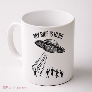 My Ride Alien Flying Saucer Ufo Abduction  Coffee Mug
