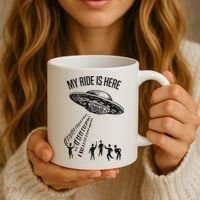 My Ride Alien Flying Saucer Ufo Abduction  Coffee Mug thumb 3