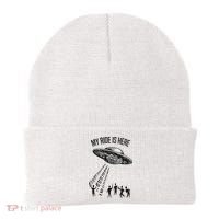My Ride Alien Flying Saucer Ufo Abduction  Beanie thumb 0